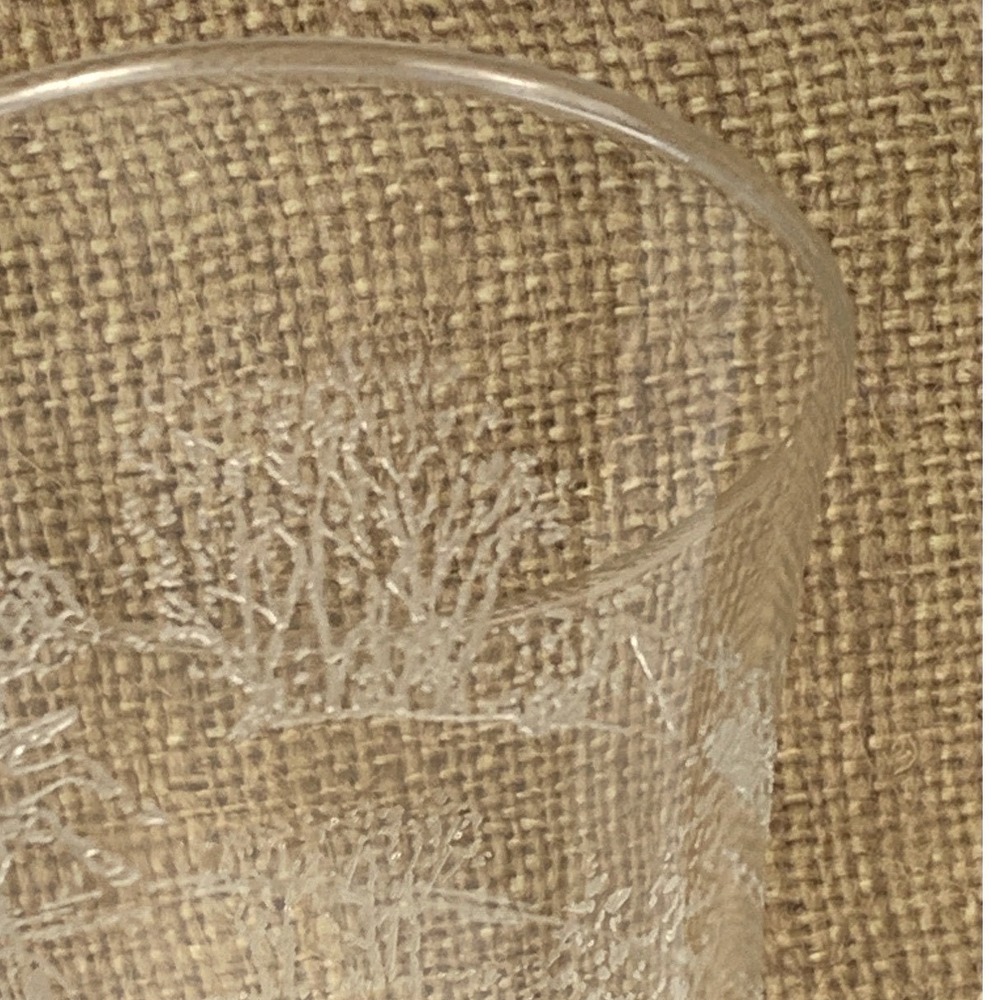 2 Clear Glass Candle Holders Votives Etched Scenic Design Vintage Home Interiors - Picture 4 of 8